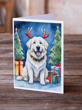 Load image into Gallery viewer, Great Pyrenees Christmas Reindeer Greeting Cards - Blank Note Cards – 8-Pack of Artist-Designed Cards with Envelopes