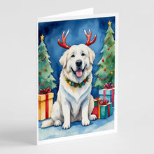 Load image into Gallery viewer, Great Pyrenees Christmas Reindeer Greeting Cards - Blank Note Cards – 8-Pack of Artist-Designed Cards with Envelopes