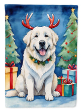 Load image into Gallery viewer, Great Pyrenees Christmas Garden Flag – Dog in Reindeer Antlers with Tree &amp; Gifts