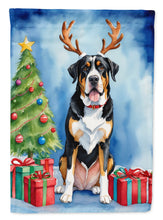 Load image into Gallery viewer, Greater Swiss Mountain Dog Christmas Reindeer House Flag