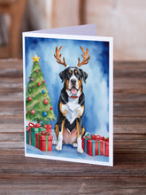 Load image into Gallery viewer, Greater Swiss Mountain Dog Christmas Reindeer Greeting Cards - Blank Note Cards – 8-Pack of Artist-Designed Cards with Envelopes