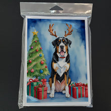 Load image into Gallery viewer, Greater Swiss Mountain Dog Christmas Reindeer Greeting Cards - Blank Note Cards – 8-Pack of Artist-Designed Cards with Envelopes