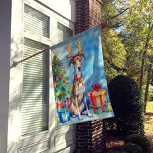 Load image into Gallery viewer, Brindle Greyhound Christmas Reindeer House Flag