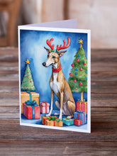 Load image into Gallery viewer, Greyhound Christmas Reindeer Greeting Cards - Blank Note Cards – 8-Pack of Artist-Designed Cards with Envelopes