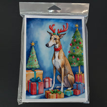Load image into Gallery viewer, Greyhound Christmas Reindeer Greeting Cards - Blank Note Cards – 8-Pack of Artist-Designed Cards with Envelopes