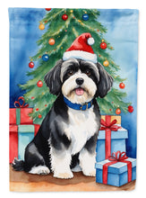 Load image into Gallery viewer, Havanese Christmas Garden Flag – Dog in Reindeer Antlers with Tree &amp; Gifts