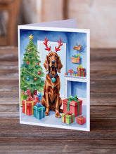 Load image into Gallery viewer, Irish Setter Christmas Reindeer Greeting Cards - Blank Note Cards – 8-Pack of Artist-Designed Cards with Envelopes