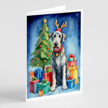 Load image into Gallery viewer, Irish Wolfhound Christmas Reindeer Greeting Cards - Blank Note Cards – 8-Pack of Artist-Designed Cards with Envelopes