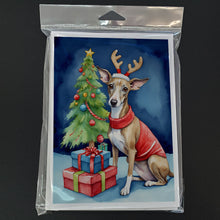 Load image into Gallery viewer, Italian Greyhound Christmas Reindeer Greeting Cards - Blank Note Cards – 8-Pack of Artist-Designed Cards with Envelopes