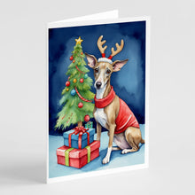 Load image into Gallery viewer, Italian Greyhound Christmas Reindeer Greeting Cards - Blank Note Cards – 8-Pack of Artist-Designed Cards with Envelopes