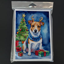 Load image into Gallery viewer, Jack Russell Terrier Christmas Reindeer Greeting Cards - Blank Note Cards – 8-Pack of Artist-Designed Cards with Envelopes