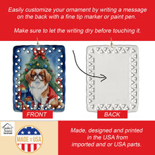 Load image into Gallery viewer, Japanese Chin Christmas Reindeer Porcelain Ornament