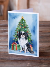 Load image into Gallery viewer, Japanese Chin Christmas Reindeer Greeting Cards - Blank Note Cards – 8-Pack of Artist-Designed Cards with Envelopes