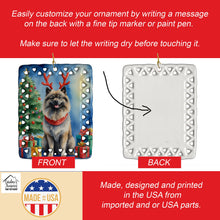 Load image into Gallery viewer, Keeshond Christmas Reindeer Porcelain Ornament