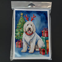 Load image into Gallery viewer, Komondor Christmas Reindeer Greeting Cards - Blank Note Cards – 8-Pack of Artist-Designed Cards with Envelopes