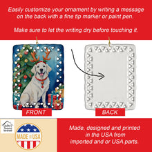 Load image into Gallery viewer, Kuvasz Christmas Reindeer Porcelain Ornament