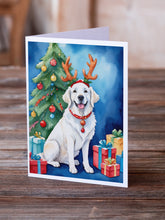 Load image into Gallery viewer, Kuvasz Christmas Reindeer Greeting Cards - Blank Note Cards – 8-Pack of Artist-Designed Cards with Envelopes