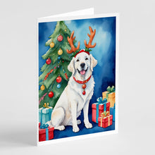 Load image into Gallery viewer, Kuvasz Christmas Reindeer Greeting Cards - Blank Note Cards – 8-Pack of Artist-Designed Cards with Envelopes
