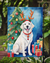 Load image into Gallery viewer, Kuvasz Christmas Garden Flag – Dog in Reindeer Antlers with Tree &amp; Gifts