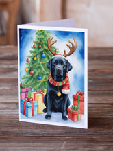 Load image into Gallery viewer, Black Labrador Retriever Christmas Reindeer Greeting Cards - Blank Note Cards – 8-Pack of Artist-Designed Cards with Envelopes