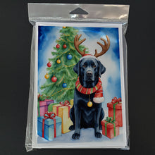 Load image into Gallery viewer, Black Labrador Retriever Christmas Reindeer Greeting Cards - Blank Note Cards – 8-Pack of Artist-Designed Cards with Envelopes