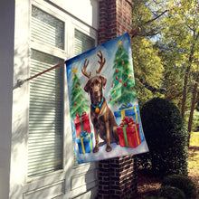 Load image into Gallery viewer, Chocolate Labrador Retriever Christmas Reindeer House Flag