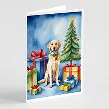 Load image into Gallery viewer, Yellow Labrador Retriever Christmas Reindeer Greeting Cards - Blank Note Cards – 8-Pack of Artist-Designed Cards with Envelopes