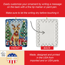 Load image into Gallery viewer, Lakeland Terrier Christmas Reindeer Porcelain Ornament