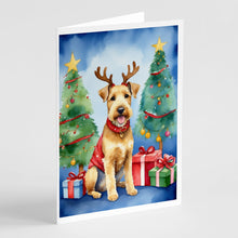 Load image into Gallery viewer, Lakeland Terrier Christmas Reindeer Greeting Cards - Blank Note Cards – 8-Pack of Artist-Designed Cards with Envelopes