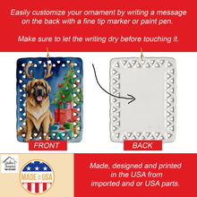 Load image into Gallery viewer, Leonberger Christmas Reindeer Porcelain Ornament