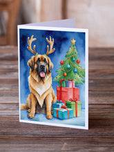 Load image into Gallery viewer, Leonberger Christmas Reindeer Greeting Cards - Blank Note Cards – 8-Pack of Artist-Designed Cards with Envelopes