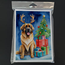 Load image into Gallery viewer, Leonberger Christmas Reindeer Greeting Cards - Blank Note Cards – 8-Pack of Artist-Designed Cards with Envelopes