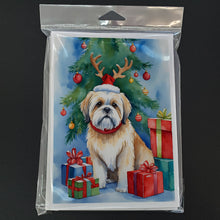 Load image into Gallery viewer, Lhasa Apso Christmas Reindeer Greeting Cards - Blank Note Cards – 8-Pack of Artist-Designed Cards with Envelopes