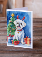Load image into Gallery viewer, Maltese Christmas Reindeer Greeting Cards - Blank Note Cards – 8-Pack of Artist-Designed Cards with Envelopes