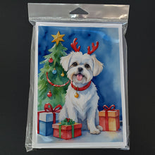 Load image into Gallery viewer, Maltese Christmas Reindeer Greeting Cards - Blank Note Cards – 8-Pack of Artist-Designed Cards with Envelopes