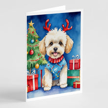 Load image into Gallery viewer, Maltipoo Christmas Reindeer Greeting Cards - Blank Note Cards – 8-Pack of Artist-Designed Cards with Envelopes