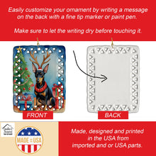 Load image into Gallery viewer, Manchester Terrier Christmas Reindeer Porcelain Ornament