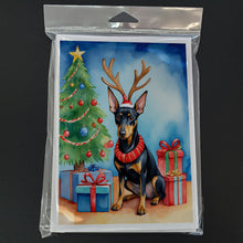 Load image into Gallery viewer, Manchester Terrier Christmas Reindeer Greeting Cards - Blank Note Cards – 8-Pack of Artist-Designed Cards with Envelopes