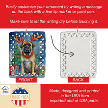 Load image into Gallery viewer, Mastiff Christmas Reindeer Porcelain Ornament