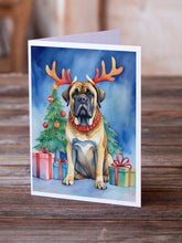 Load image into Gallery viewer, Mastiff Christmas Reindeer Greeting Cards - Blank Note Cards – 8-Pack of Artist-Designed Cards with Envelopes