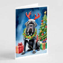 Load image into Gallery viewer, Neapolitan Mastiff Christmas Reindeer Greeting Cards - Blank Note Cards – 8-Pack of Artist-Designed Cards with Envelopes