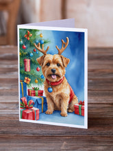 Load image into Gallery viewer, Norfolk Terrier Christmas Reindeer Greeting Cards - Blank Note Cards – 8-Pack of Artist-Designed Cards with Envelopes