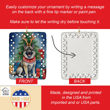 Load image into Gallery viewer, Norwegian Elkhound Christmas Reindeer Porcelain Ornament