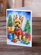 Load image into Gallery viewer, Norwich Terrier Christmas Reindeer Greeting Cards - Blank Note Cards – 8-Pack of Artist-Designed Cards with Envelopes