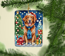 Load image into Gallery viewer, Nova Scotia Duck Tolling Retriever Christmas Reindeer Porcelain Ornament