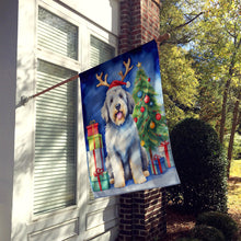Load image into Gallery viewer, Old English Sheepdog Christmas Reindeer House Flag