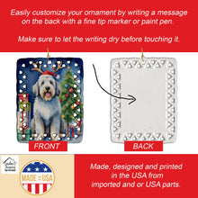 Load image into Gallery viewer, Old English Sheepdog Christmas Reindeer Porcelain Ornament