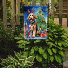 Load image into Gallery viewer, Otterhound Christmas Garden Flag – Dog in Reindeer Antlers with Tree &amp; Gifts