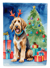 Load image into Gallery viewer, Otterhound Christmas Garden Flag – Dog in Reindeer Antlers with Tree &amp; Gifts