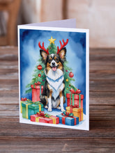 Load image into Gallery viewer, Papillon Christmas Reindeer Greeting Cards - Blank Note Cards – 8-Pack of Artist-Designed Cards with Envelopes